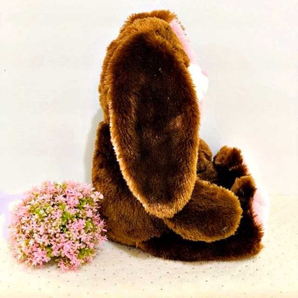 Build A Bear Bunny Rabbit 16" Brown Pink Sparkle - Picture 4 of 11